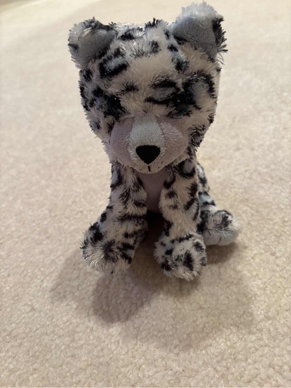 Wink White and Black Snow Leopard Plush Toy